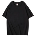 T-shirt noir en coton épais de qualité supérieure pour hommes avec une coupe décontractée - S / Noir