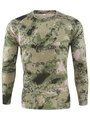 Detail view of quick-dry tactical camo shirt with digital print and round neck collar - A-TACS FG