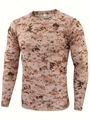 Detailed macro view of breathable mesh fabric on desert digital camo tactical shirt - Desert Digital Camouflage