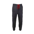 Pantalón deportivo gris oscuro para hombre con cordón rojo y puños elásticos inferiores - Gris Oscuro y Rojo