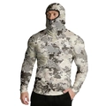 Detail of men's camouflage sun protection hoodie with integrated face mask and cooling fabric - M / Khaki Grey Tactical Digital Camouflage (ZT330-9)