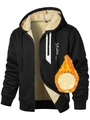 Détail d'un sweat à capuche pour homme avec doublure en polaire et effet thermique - Noir