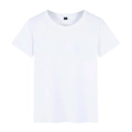 Camiseta blanca clásica de cuello redondo para hombre en algodón de corte entallado - S / Blanco