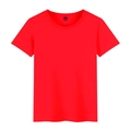Camiseta roja clásica para hombre con cuello redondo y diseño liso minimalista - S / Rojo