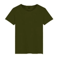 Flat lay detail of a dark green crew neck short sleeve cotton t-shirt for men - Army Green