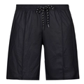 Detail of men's summer shorts showing elastic waistband with drawstring and stitching - XS / Bottoms / Black (ZK87-3)