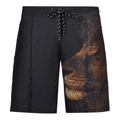 Detailed close-up of men's summer 3D lion print shorts featuring elastic drawstring waist - XS / Bottoms / Lion Head Pattern (ZK87-5)