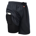 Pantalones cortos running 2 en 1 para hombre con mallas de compresión y bolsillo móvil - Gris oscuro