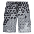 Dettaglio degli shorts da uomo con vita elastica e motivo geometrico 3D a esagoni - XS / Parte Inferiore (Nido d'ape Geometrico-ZK87-6) / bianco, nero e grigio