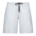 Dettaglio pantaloncini estivi da uomo con stampa 3D geometrica e coulisse regolabile - XS / Parte Inferiore (Stampa Twill Incrociato Geometrico-ZK87-7) / Grigio chiaro