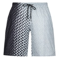 Dettaglio dei pantaloncini estivi da uomo con vita elastica e stampe b&w 3D - XS / Pantaloni e gonne / Nero Bianco Grigio Patchwork Pois (ZK87-19)