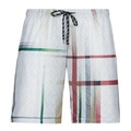 Dettaglio di pantaloncini casual da uomo con quadri colorati e coulisse in vita - XS / Pantaloni e gonne / Quadri Colorati (ZK87-27)