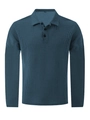 Dettaglio ravvicinato della trama in tessuto a nido d'ape blu navy di una polo - Blu Denim
