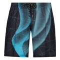 Men's summer casual shorts with blue 3D geometric print and adjustable drawstring waist - XS / Cyan Abstract Geometric Style (ZK87-2)