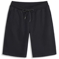 Men's black casual sports shorts with elastic drawstring waist and side pockets - M / Black