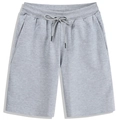 Men's casual grey sports shorts with elastic drawstring waist and side pockets - M / Light Gray