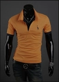Polo homme à manches courtes orange avec broderie girafe bleu marine coupe ajustée - XXL / Jaune