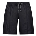 Front view of black casual sports shorts featuring elastic drawstring waistband and stitching - XS / Solid Black Classic Style (ZK87-3)