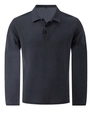 Detailansicht eines anthrazitgrauen Polo-Shirts aus Waffelstrick mit Kragen und Textur - S / Dunkelgrau