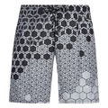 Men's summer casual shorts with 3D geometric honeycomb print and elastic drawstring waist - XS / Bottom (Geometric Honeycomb-ZK87-6) / Black White Grey
