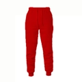 Vue détaillée du jogging rouge avec taille à cordon réglable et poignets côtelés - Rouge