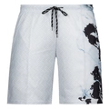 Detail of men's summer casual shorts with 3D print marble pattern and drawstring - XS / Bottoms / White Grey Marble Tie-Dye Geometric Print (ZK87-15)