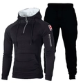Survêtement noir pour homme avec écusson Union Jack et col à fermeture éclair demi - M / Noir