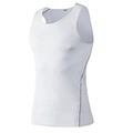 Close-up of white men's compression vest showing reinforced side seams and elastic fabric - M / White