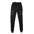Pantalones deportivos negros ajustados con cremalleras y bolsillos cargo para hombre - M / Negro