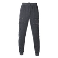 Men's dark gray slim fit camo jogger pants with elastic drawstring waist and zip pockets - Dark Gray