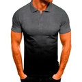 Detail of men's polo shirt featuring a classic button collar and black gradient pattern - 2XL / Dark Gray Gradient
