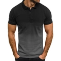Detail of men's polo shirt featuring a black-grey 3D gradient and breathable mesh fabric - 2XL / Black Grey Gradient