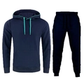 Survêtement homme bleu marine avec sweat à capuche et détails de cordon turquoise - M / Haut Et Bas / Bleu marine