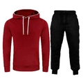 Ensemble sweat à capuche bordeaux avec poche kangourou et pantalon de jogging noir - M / Haut Et Bas / Bordeaux et Noir