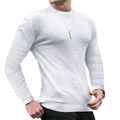 Dettaglio del maglione bianco a nido d'ape con girocollo e polsini a coste elasticizzati - Taglia S / Bianco