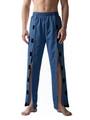 Deep blue patient care pants featuring full-length side buttons for easy dressing - S / Navy Blue