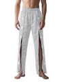 Men's grey medical nursing pants with side split open design for postoperative care - S / Light Gray