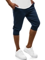 Dettaglio dei pantaloni sportivi blu scuro slim fit con polsini a costine e coulisse - Blu Notte