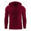 Felpa con cappuccio rossa da uomo con trama jacquard a nido d'ape e coulisse vestibilità slim - S / Rosso