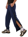 Detail of men's navy blue tearaway track pants with side snaps and elastic cuffs - S / Navy Blue