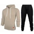 Ensemble sweat à capuche kaki et pantalon de jogging noir pour homme en vue 3D - S / Haut Et Bas / Khaki