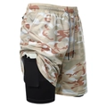 Detail der Laufshorts mit Camouflage-Muster und versteckter Handy-Innentasche - S / Camouflage Khaki