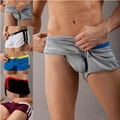 Herren Sportshorts aus Mesh mit Kordelzug und seitlichen Kontraststreifen in fünf Farben - M / Grau