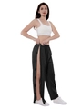 Women's black side snap tearaway pants for surgery recovery and medical nursing care - S / Black