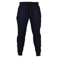 Men's navy blue casual jogger pants with elastic drawstring waist and ribbed cuffs - S / Navy Blue