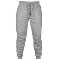 Men's casual grey knit joggers with elastic drawstring waist and ribbed cuffs - L / Gray