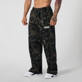 Pantaloni sportivi da uomo a gamba dritta con stampa mimetica a corteccia d'albero - S / Mimetico Albero Nero