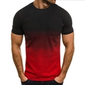 Camiseta de hombre de corte entallado con cuello redondo y degradado en negro y rojo - S / Degradado Negro Rojo