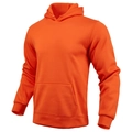 Détail d'un sweat à capuche orange avec poignets côtelés et poche kangourou pratique - M / Rouge Orangé