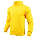 Détail du sweat à capuche jaune vif avec poche kangourou et cordon de serrage réglable - L / Jaune